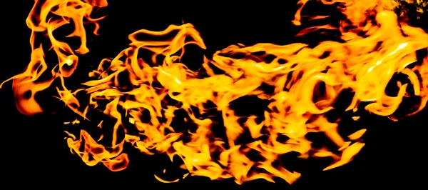 Fire flames on a black — Stock Photo, Image