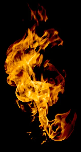 Chamas de fogo em um preto — Fotografia de Stock
