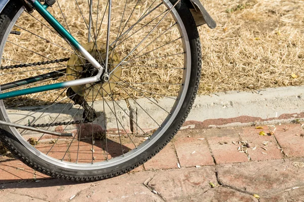 Closeup roda de bicicleta — Fotografia de Stock