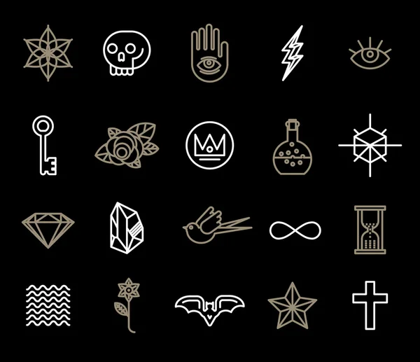 Magisches Icon-Set — Stockvektor