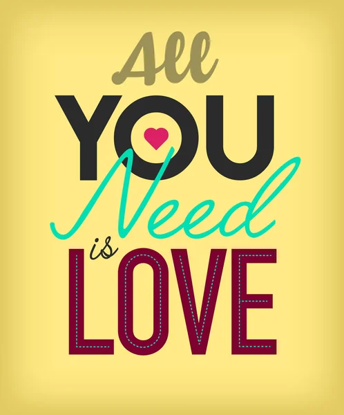 Το μόνο που χρειάζεσαι είναι αγάπη — Διανυσματικό Αρχείο