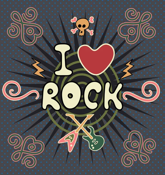 Adoro rock. —  Vetores de Stock