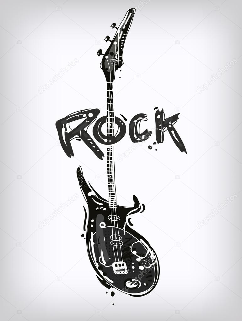 Rock guitar isolated on white