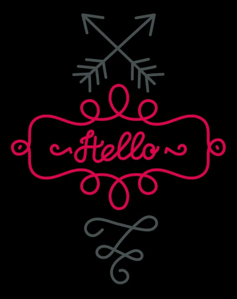 Hello Lettering — Stock Vector