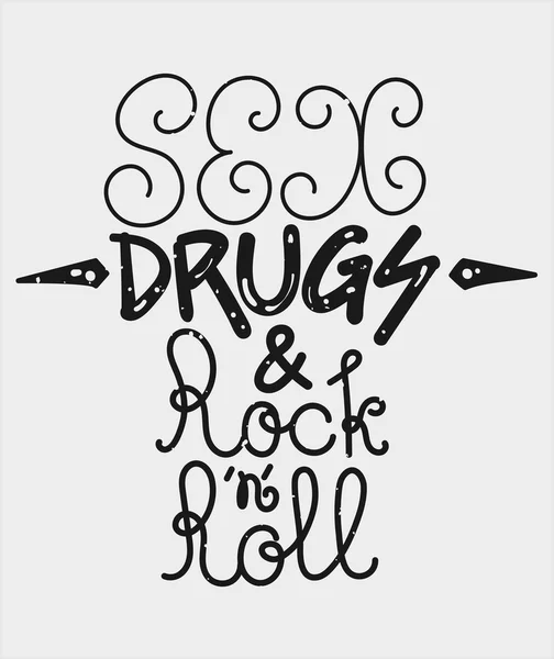 Seks uyuşturucu ve Rock 'n' Roll — Stok Vektör