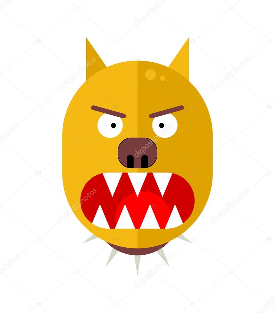 Angry dog. Flat style vector illustration