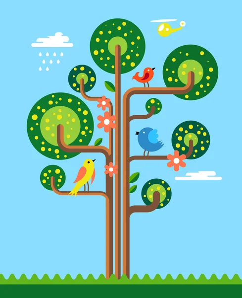 나무 삽화 — 스톡 벡터