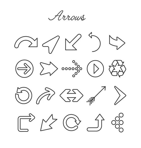 Flechas icono conjunto — Vector de stock