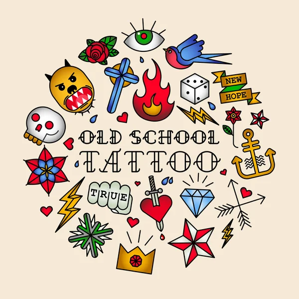 Old school tattoo — Stock Vector