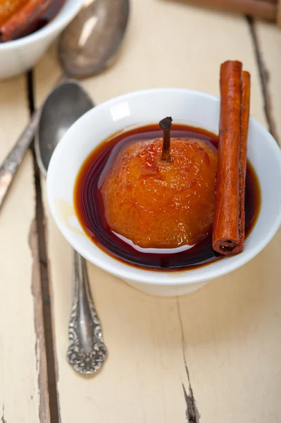 Poached pears delicious home made recipe — Stock Photo, Image