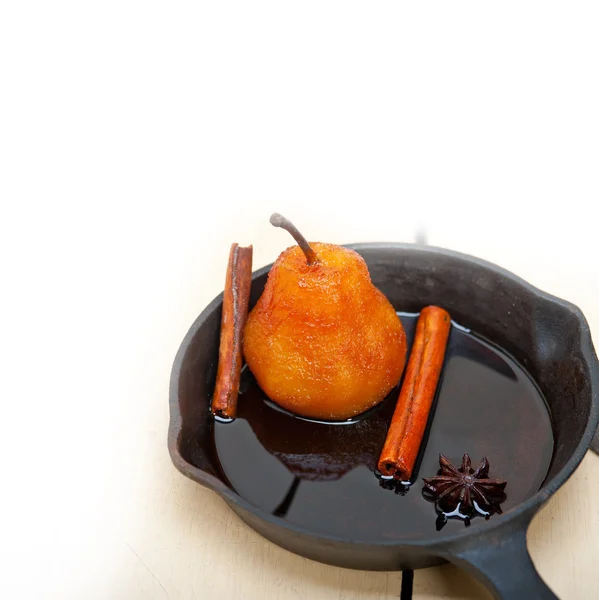 Poached pears delicious home made recipe — Stock Photo, Image