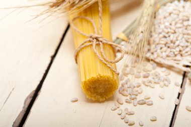 organic Raw italian pasta and durum wheat  clipart