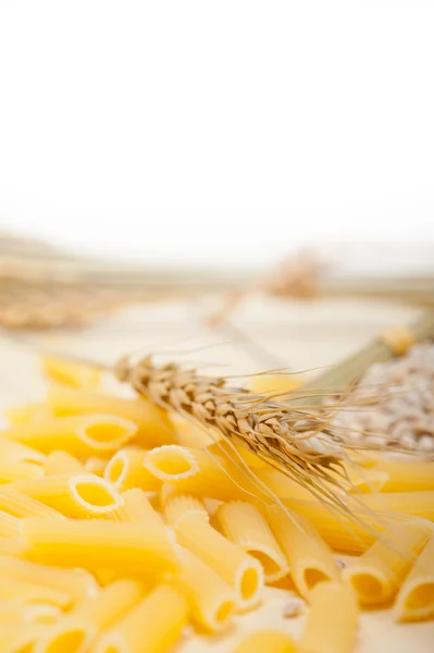 Pasta italiana penne con grano — Foto Stock