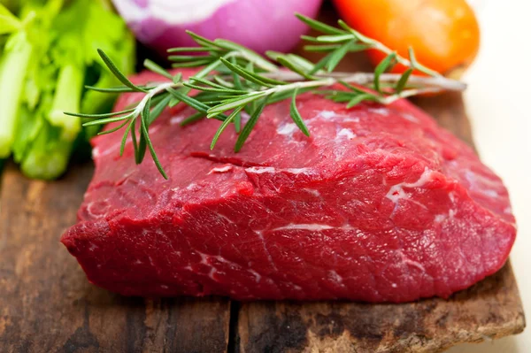 Fresh raw beef cut ready to cook Royalty Free Stock Images