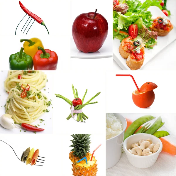 Organic vegetariano vegan food collage umore luminoso — Foto Stock