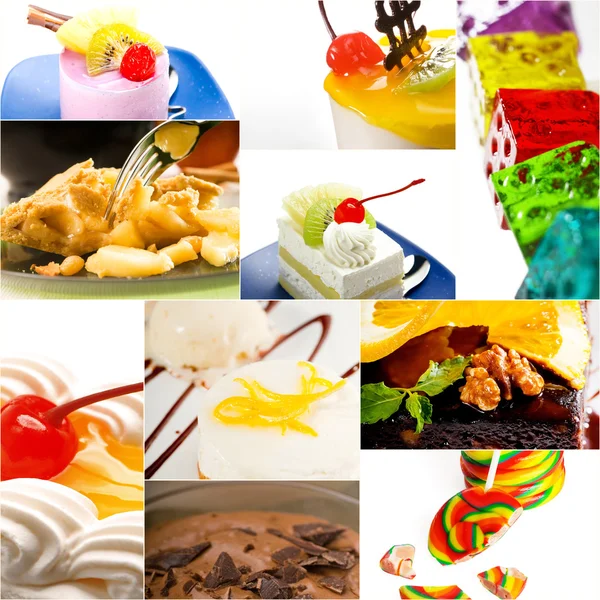 Dessert Kuchen und Süßigkeiten Collection Collage — Stockfoto