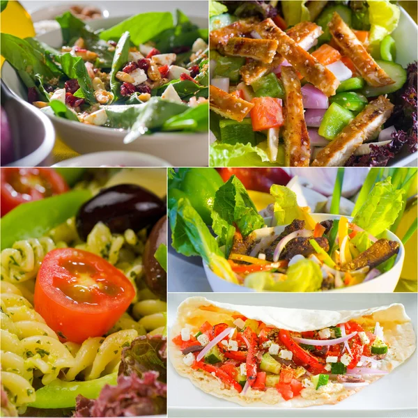 Salad collage composition nested on frame — Stock Photo, Image