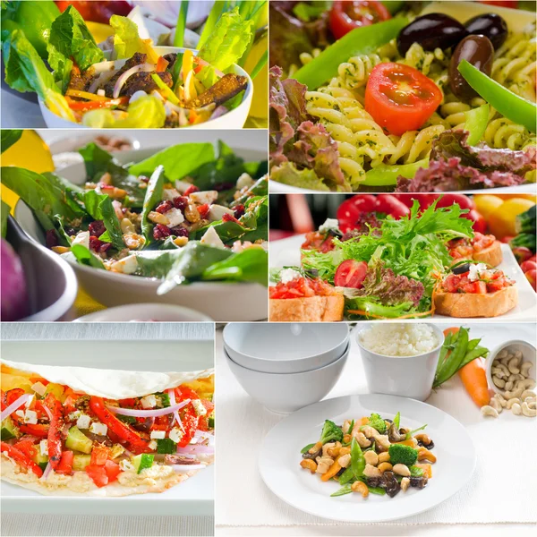 Salat Collage Komposition auf Rahmen geschachtelt — Stockfoto