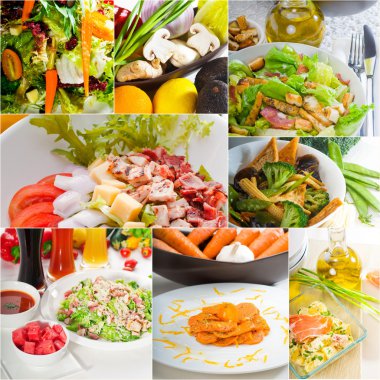 salata kolaj kompozisyon karede iç içe