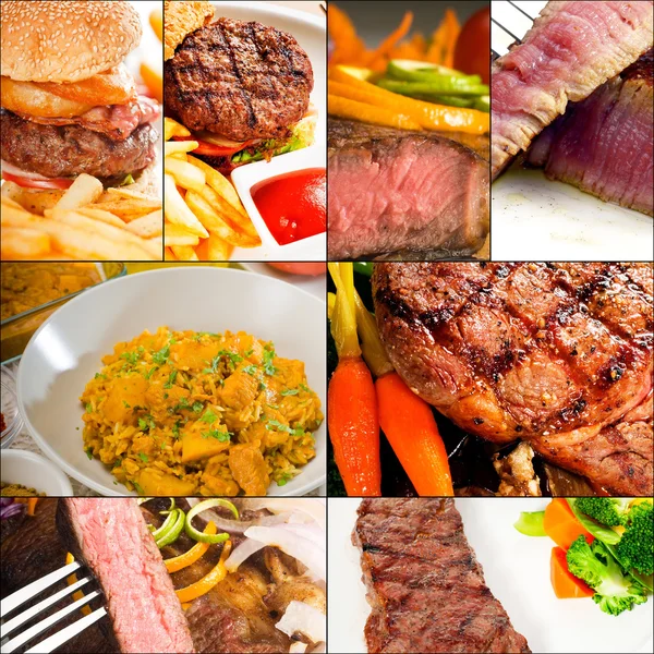 Beef dishes collage Royalty Free Stock Images
