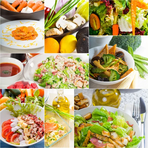 Salad collage composition nested on frame Stock Image