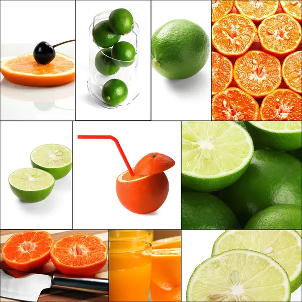 柑橘系の果物のコラージュ — ストック写真