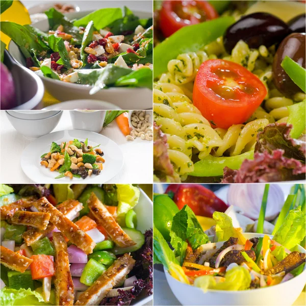 Salat Collage Komposition auf Rahmen geschachtelt — Stockfoto