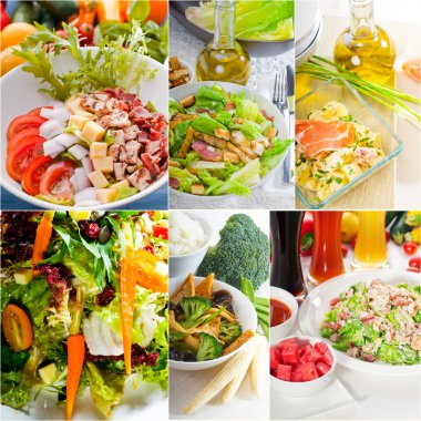 salata kolaj kompozisyon karede iç içe