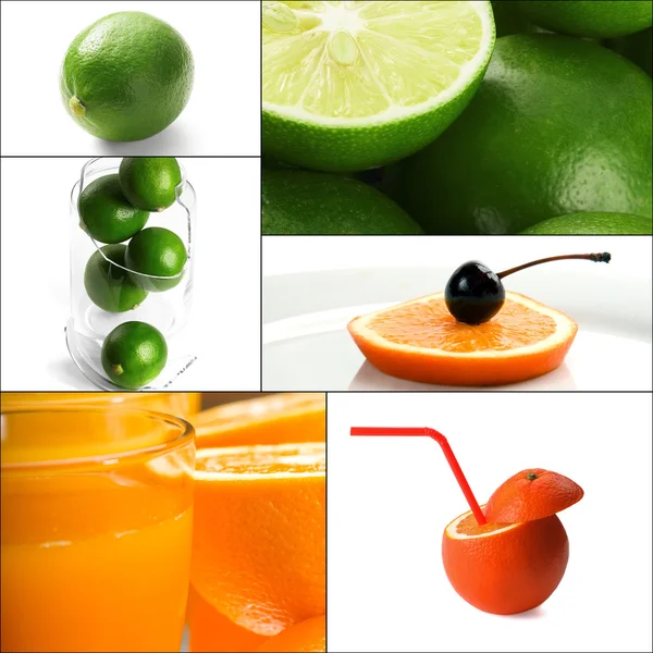 柑橘类水果拼贴 — 图库照片