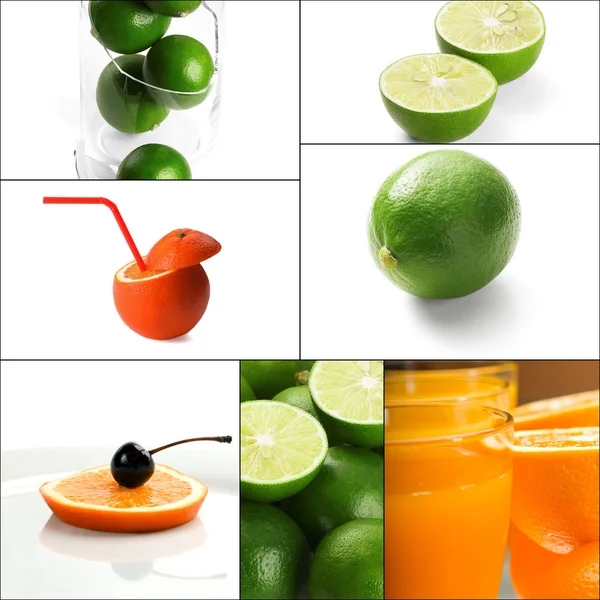 Citrus fruits collage — Stock Photo, Image