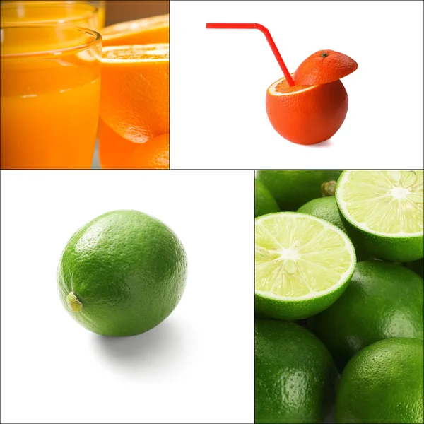 Citrus fruits collage — Stock Photo, Image