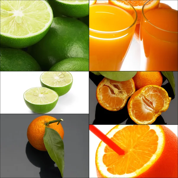 柑橘类水果拼贴 — 图库照片