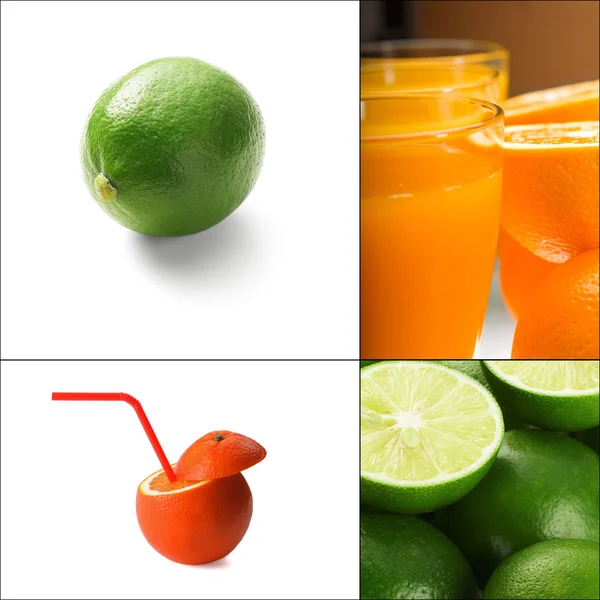 Citrus fruits collage — Stock Photo, Image