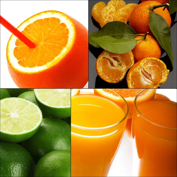 Citrus fruits collage — Stock Photo, Image