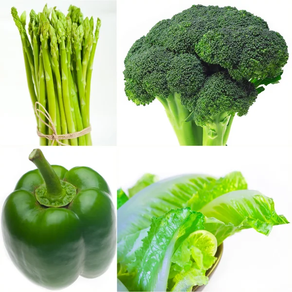 Green healthy food collage collection — Stock Photo, Image