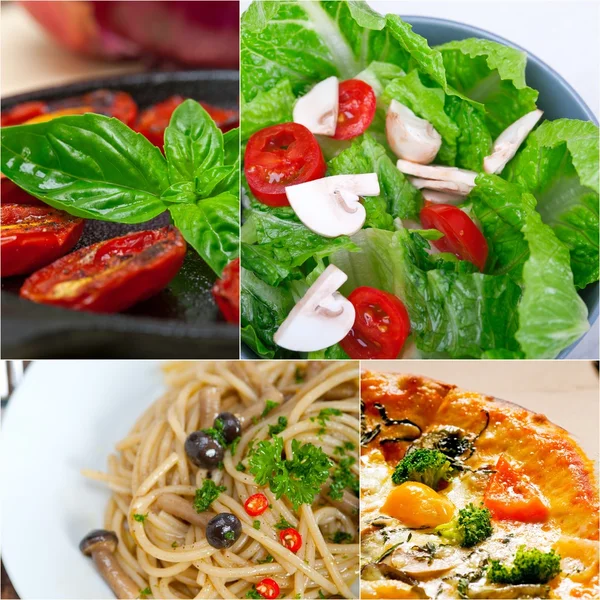 Collage di cibo vegano vegetariano sano — Foto Stock