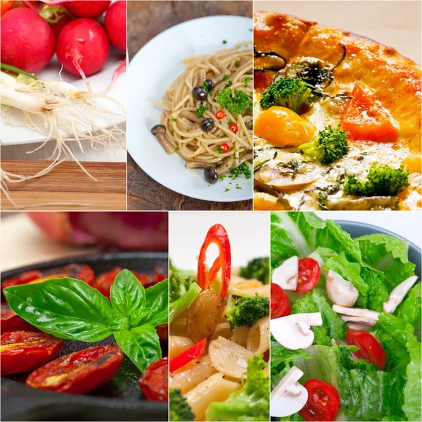 Collage di cibo vegano vegetariano sano — Foto Stock