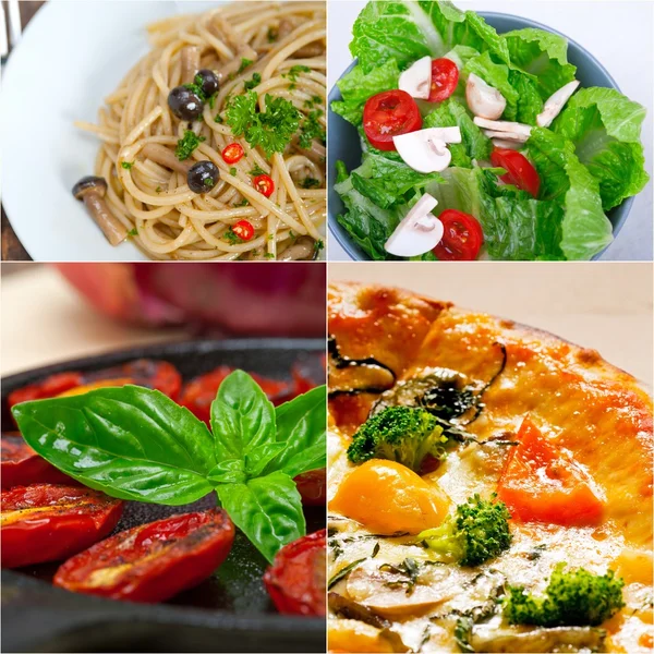 Collage di cibo vegano vegetariano sano — Foto Stock