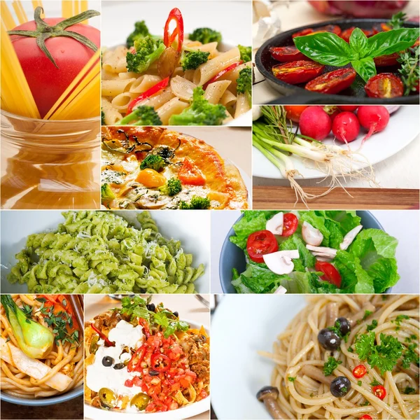 Collage di cibo vegano vegetariano sano — Foto Stock