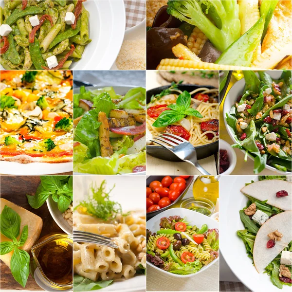 Gezond en lekker Italiaans eten collage — Stockfoto