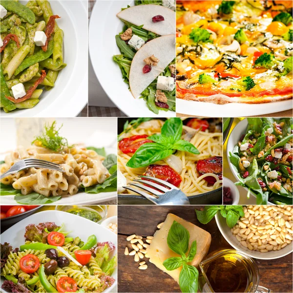 Comida italiana sana y sabrosa collage — Foto de Stock