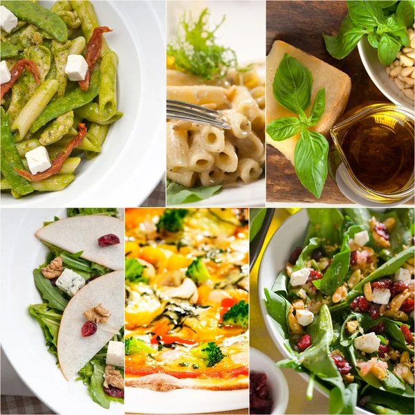 Frisk och god italiensk mat collage — Stockfoto