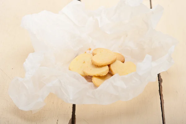 Galletas de San Valentín en forma de corazón shortbread —  Fotos de Stock