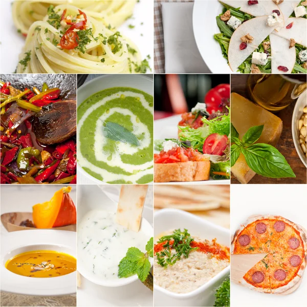 Healthy and tasty Italian food collage — Stock Photo, Image