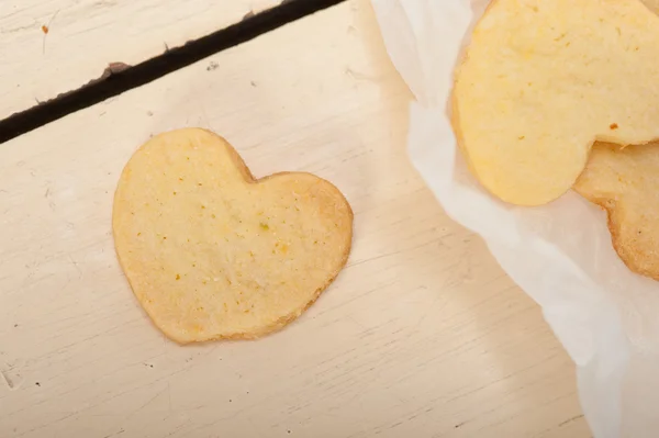 Galletas de San Valentín en forma de corazón shortbread — Foto de Stock