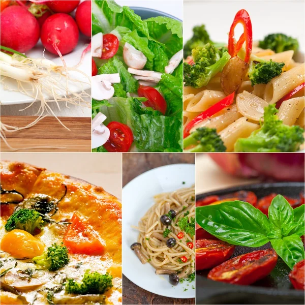 Collage di cibo vegano vegetariano sano — Foto Stock