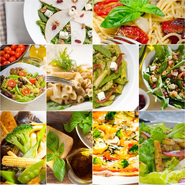 Sano e gustoso collage alimentare italiano — Foto Stock