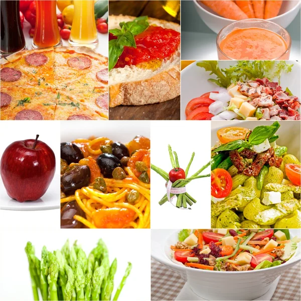 Collage di cibo vegano vegetariano sano — Foto Stock