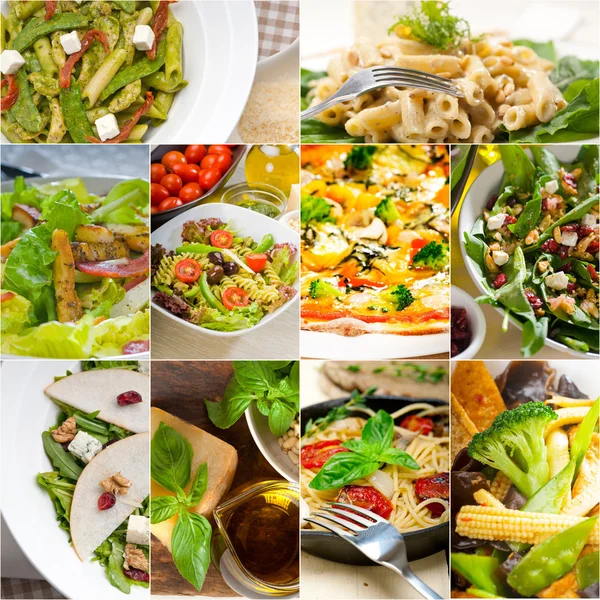 Healthy and tasty Italian food collage — Stock Photo, Image