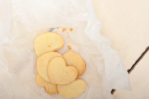 Biscoitos em forma de coração shortbread valentine — Fotografia de Stock